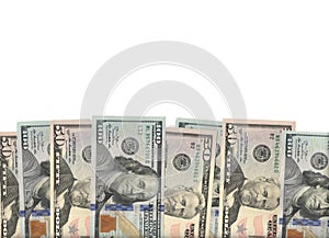 Real fifty and one hundred dollars isolated on white png