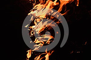 Real fire with flames isolated - stock photograph