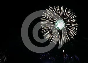 Real fireworks celebration at night background