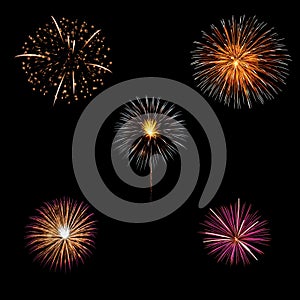 Real Fireworks display celebration, New Year Firework collection