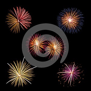 Real Fireworks display celebration, New Year Firework collection