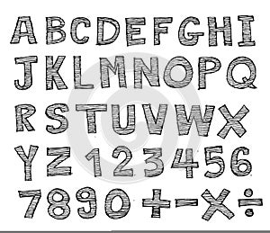 Real Hand drawn letters font written with a pen