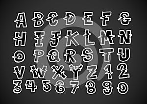 Real Hand drawn letters font written with a pen