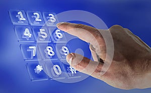 Real hand in a virtual keypad