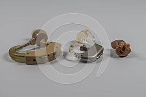 Real Hearing aids on white background