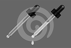 Real liquid glass eye dropper vector