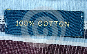 Real macro of clothing label