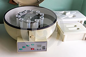 Real medical equipment for blood analysis.