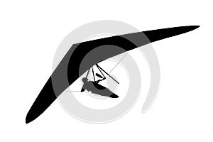 Real modern hang glider wing silhouette