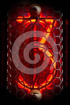 The real Nixie tube indicator of the numbers of retro style.