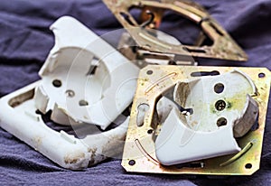 Real old light electrical outlets