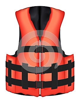 Real orange life vest jacket vector on a white background