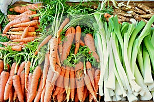 Real, organic food in an Italian market photo