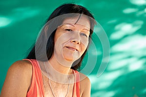 Real People Portrait Happy Mature Hispanic Woman Smiling