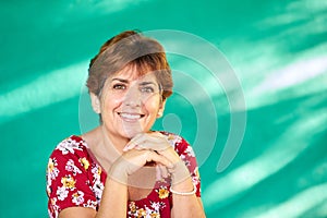 Real People Portrait Happy Mature Hispanic Woman Smiling