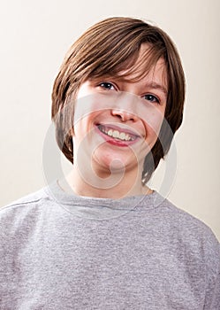 Real People Portrait: Smiling, Pre-Teen Boy