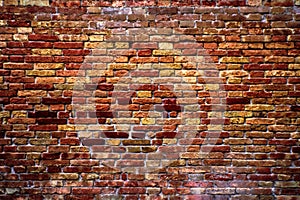 Real red bricks wall pattern
