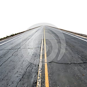 Real Road Isolated on White Background