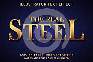 THE REAL STEEL 3d -Editable text effect