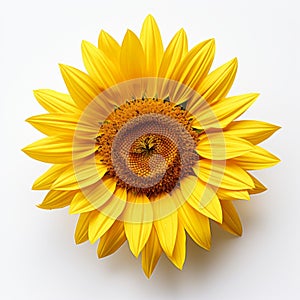 Real Sunflower On White Background: Creative Commons Attribution Uhd Image
