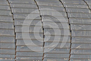 Real surface stainless steel, metal mesh pattern used as texture background. Metal lattice of plates in the form of tracks