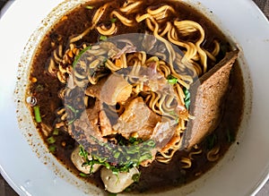 Real Thai style noodle in pork blood soup