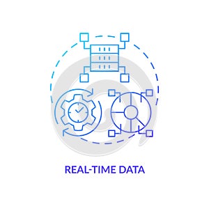 Real time data blue gradient concept icon