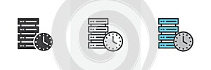 Real time data icon vector set on white background