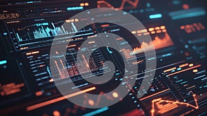 Real-time financial analytics displayed on a high-tech dashboard