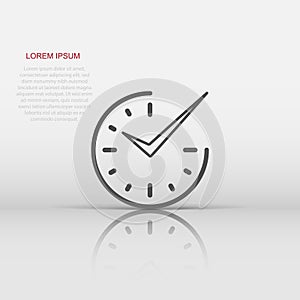 Real time icon in flat style. Clock vector illustration on white isolated background. Watch business concept