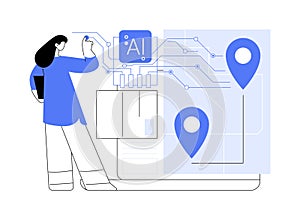 Real-Time Supply Chain Visibility with AI abstract concept vector illustration.