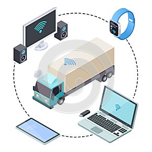 Real time tracking for cargo trucks isometric