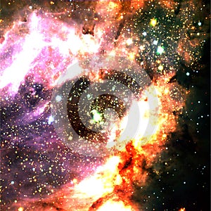 Bright Messier 17 Nebula Enhanced Universe Image Elements From NASA / ESO | Galaxy Background Wallpaper photo