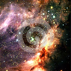Messier 17 Nebula Enhanced Universe Image Elements From NASA / ESO | Galaxy Background Wallpaper photo