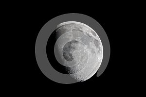 Real View Of Waxing Gibbous Moon Through Telescope photo