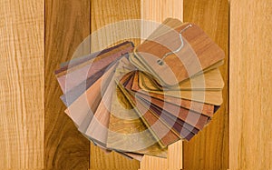 Real wood and laminated samples