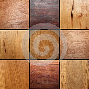 Real wood veneer collage