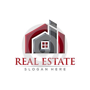 Realestate 3d bevel vector logo design template