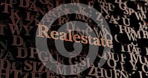 Realestate - Wooden 3D rendered letters/message photo