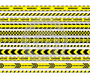 Realictic caution tapes. Danger lines.