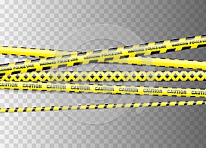Realictic caution tapes. Danger lines.
