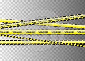 Realictic caution tapes. Danger lines.