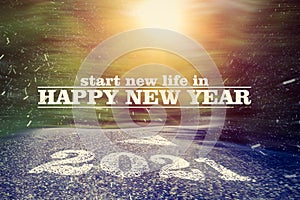 realisation motivation slogan of wish new life in happy new year
