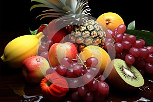 Realism achieved by rendering fruits with meticulous attention to detail