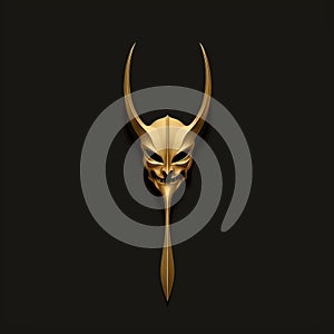 Realism Minimalist Style Illustration Of Contentment Evil Angry Dark Fork Mask