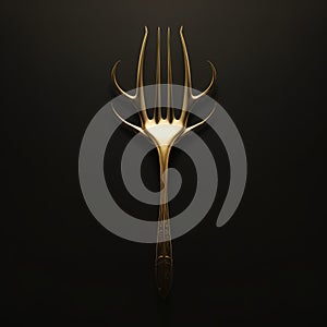 Realism Minimalist Style Illustration: Contentment, Evil, Angry, Dark Fork Mask