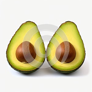 Realist Lifelike Avocado Art On White Background