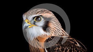 Realist Portrait Photography Of American Kestral With Studio Lighting