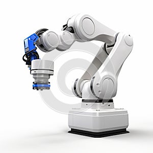 Realist Precision: 3d Rendering Of Collaborative Robot On White Background