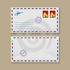 Realistic 3d airmail envelope